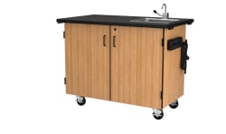 NPS Mobile Science Cart with Shelving, Chem Res Top (National Public Seating NPS-MSC01) - SchoolOutlet