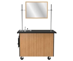 NPS Mobile Science Cart with External Drawers and Pegboard, Chem Res Top (National Public Seating NPS-MSC03) - SchoolOutlet