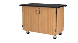 NPS Mobile Science Cart with Tote Trays, Chem Res Top (National Public Seating NPS-MSC04) - SchoolOutlet