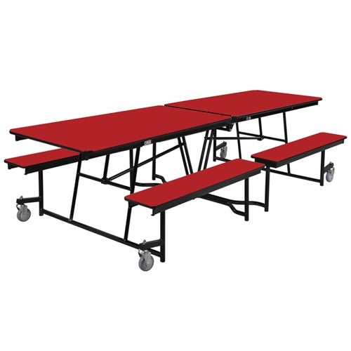 NPS Mobile Cafeteria Table - 30" W x 10' L - Seats 8-12 (National Public Seating NPS-MTFB10) - SchoolOutlet