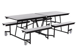 NPS Mobile Cafeteria Table - 30" W x 8' L - Seats 8-12 (National Public Seating NPS-MTFB8)