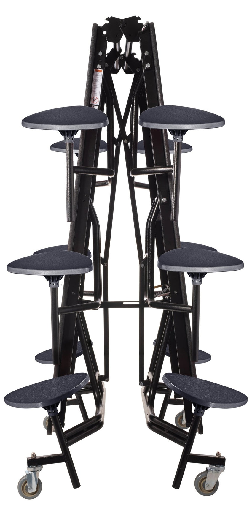 NPS Mobile Cafeteria Table - 30" W x 10' L - 12 Stools - Plywood Core - Protect Edge - Chrome Frame - SchoolOutlet