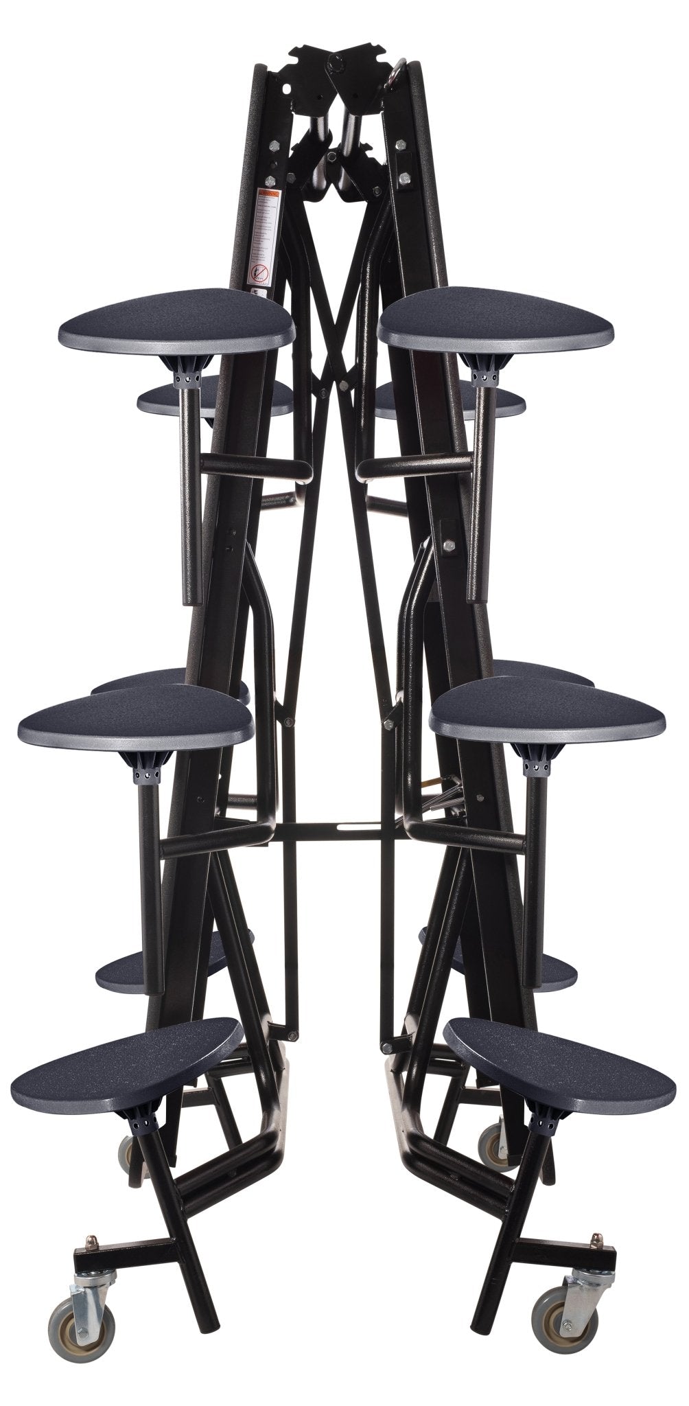 Mobile Cafeteria Lunchroom Stool Table - 30" W x 12' L - 12 Stools - Plywood Core - Protect Edge - Chrome Frame - SchoolOutlet