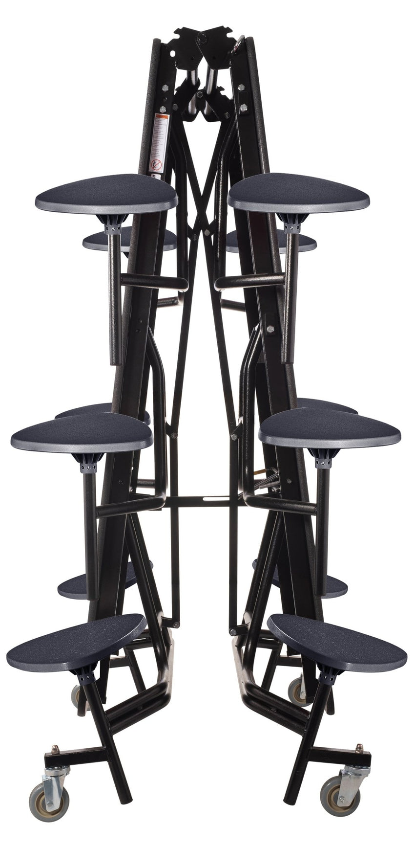 Mobile Cafeteria Lunchroom Stool Table - 30" W x 12' L - 12 Stools - Plywood Core - Protect Edge - Chrome Frame - SchoolOutlet