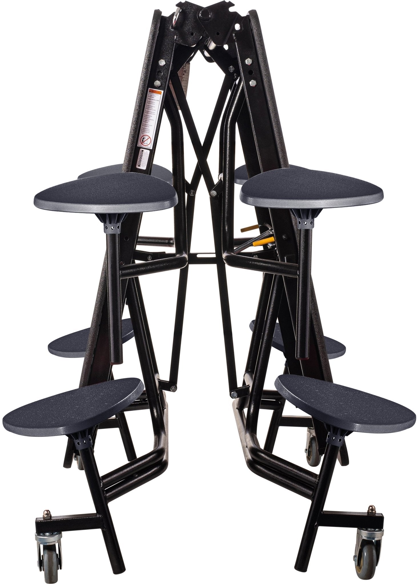 NPS Mobile Cafeteria Table - 30" W x 8' L - 8 Stools - MDF Core - Protect Edge - Black Powdercoated Frame - SchoolOutlet
