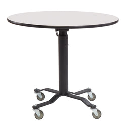 NPS Cafe Time II Table, 24" Round, Whiteboard Top, MDF Core, Protect Edge (NationalPublic Seating NPS-PCT124MDPEWB)