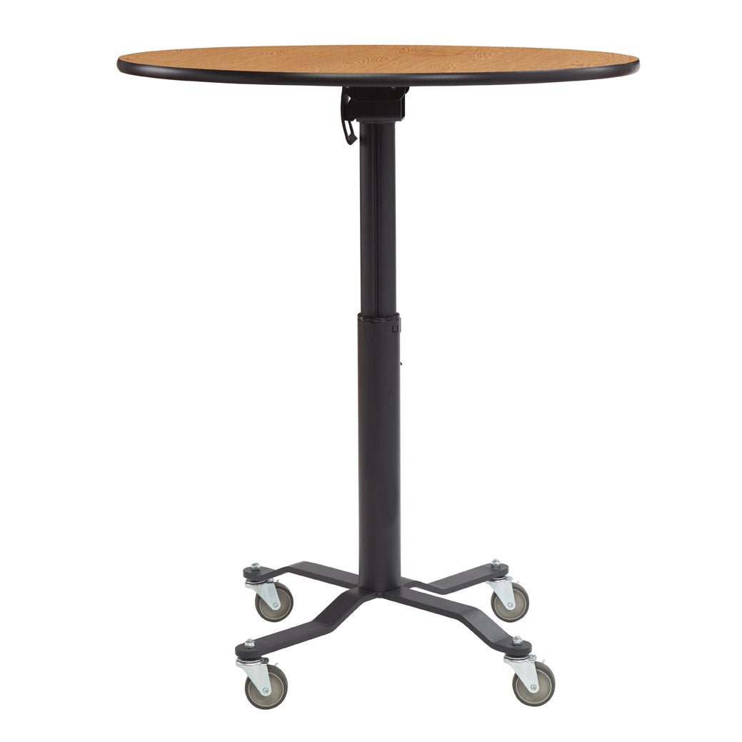 NPS Cafe Time II Table, 24" Round, High Pressure Laminate Top, Particle Board, Vinyl T-Molding (National Public Seating NPS-PCT124PBTM) - SchoolOutlet