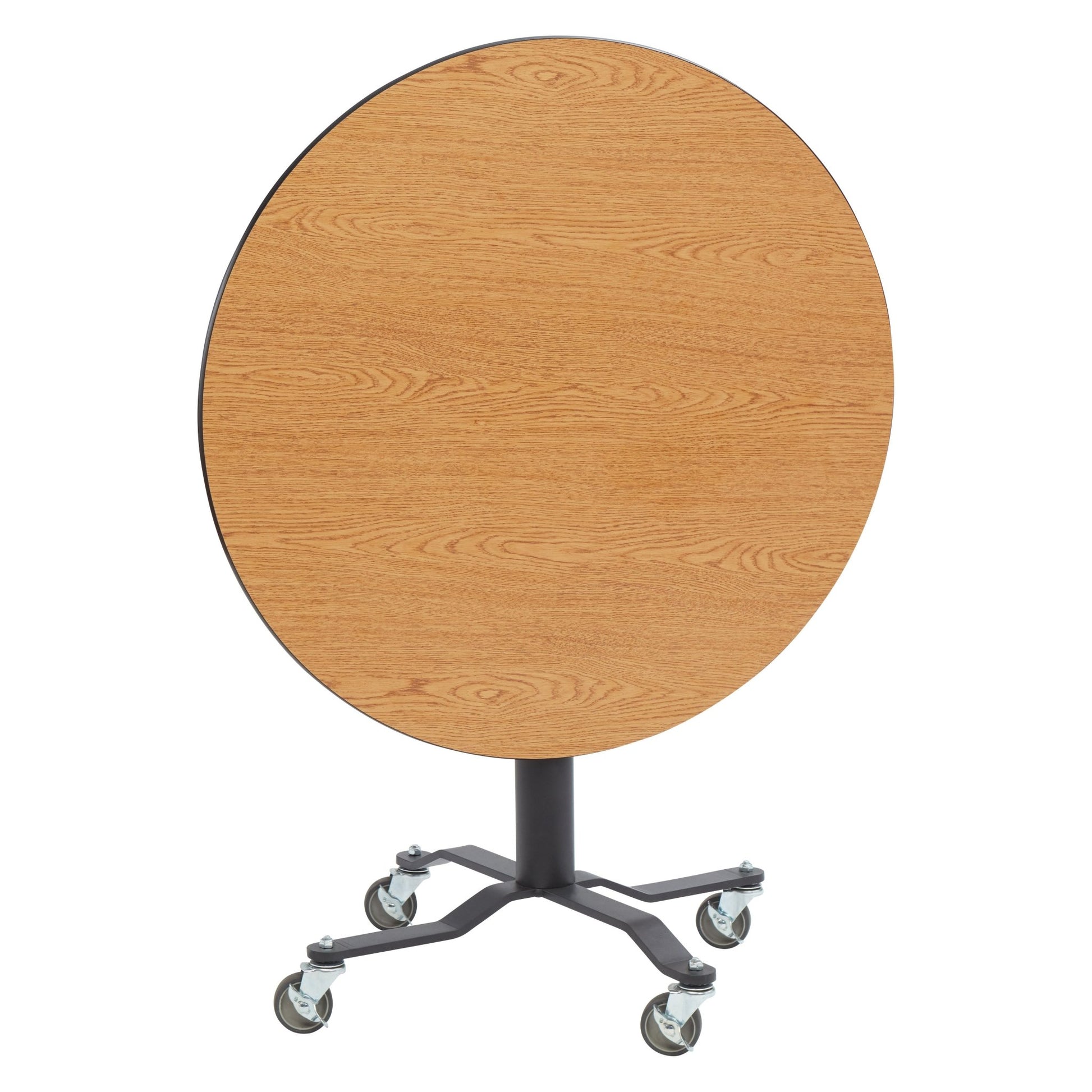 NPS Cafe Time II Table, 24" Round, High Pressure Laminate Top, Particle Board, Vinyl T-Molding (National Public Seating NPS-PCT124PBTM) - SchoolOutlet