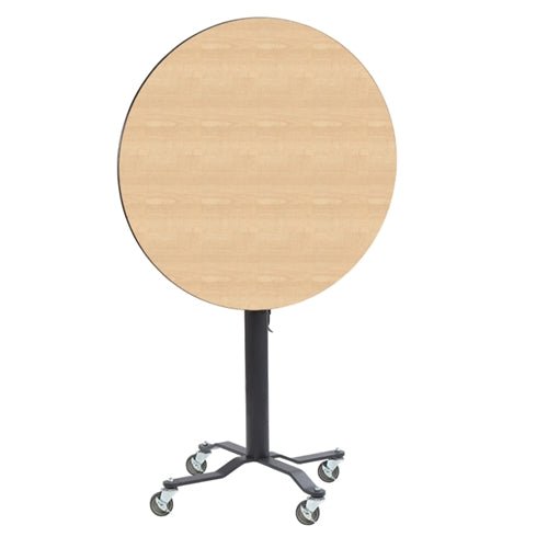 NPS Cafe Time II Table, 30" Round, High Pressure Laminate Top, Particle Board, Vinyl T-Molding (National Public Seating NPS-PCT130PBTM) - SchoolOutlet