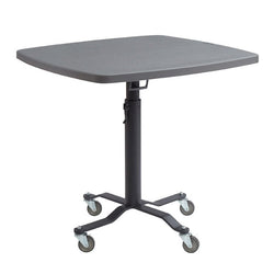 NPS Premium Plus Cafe Table, 36" Square, Blow Molded Plastic Top, Charcoal Slate (National Public Seating NPS-PCT336BM)