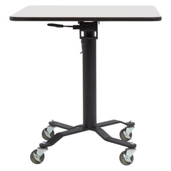 NPS Cafe Time II Table, 36" Square, Whiteboard Top, Particle Board, Vinyl T-Molding (National Public Seating NPS-PCT336PBTMWB)