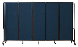 NPS ROBO Series Flexible Room Divider 5 Sections, PET Panels - 6'H x 9' 10"L