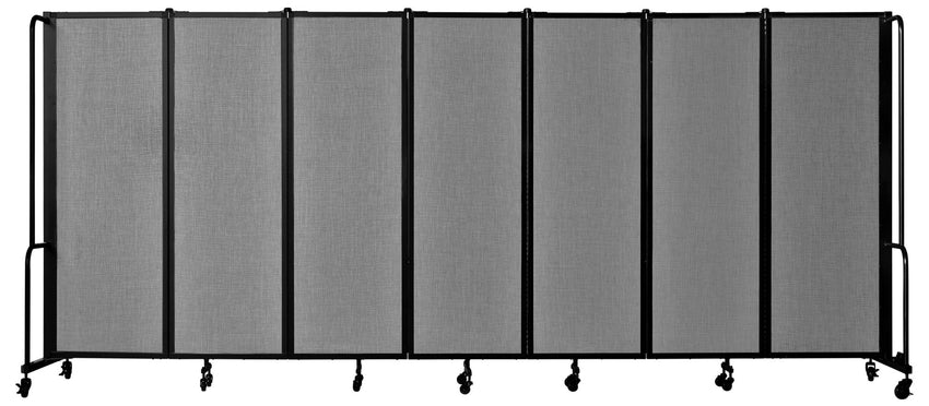 NPS ROBO Series Flexible Room Divider 7 Sections, PET Panels - 6'H x 13' 8"L - SchoolOutlet