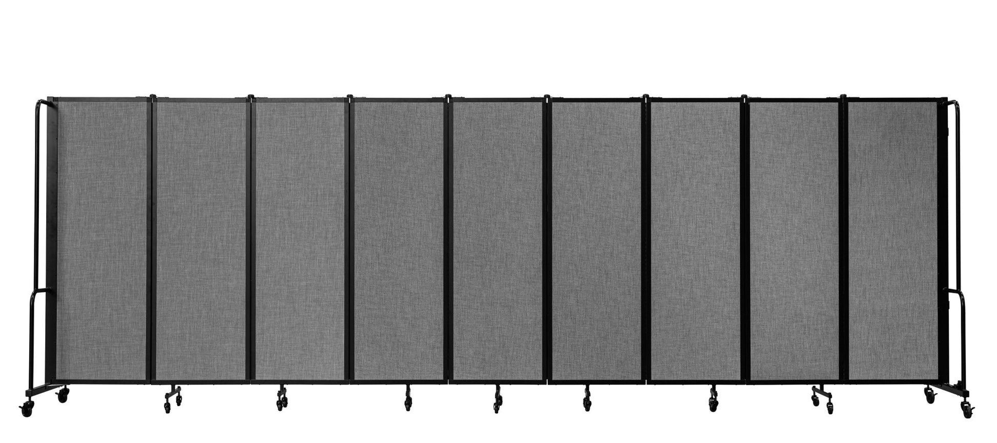 NPS ROBO Series Flexible Room Divider 9 Sections, PET Panels - 6'H x 17' 6"L - SchoolOutlet