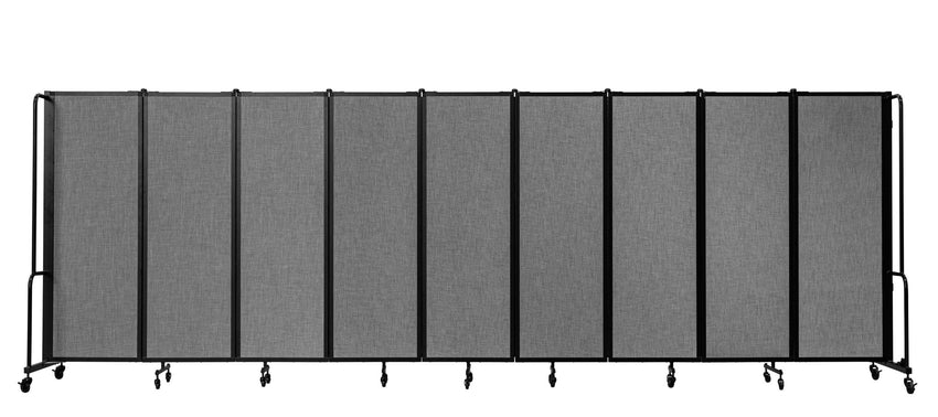 NPS ROBO Series Flexible Room Divider 9 Sections, PET Panels - 6'H x 17' 6"L - SchoolOutlet