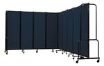 NPS ROBO Series Flexible Room Divider 9 Sections, PET Panels - 6'H x 17' 6