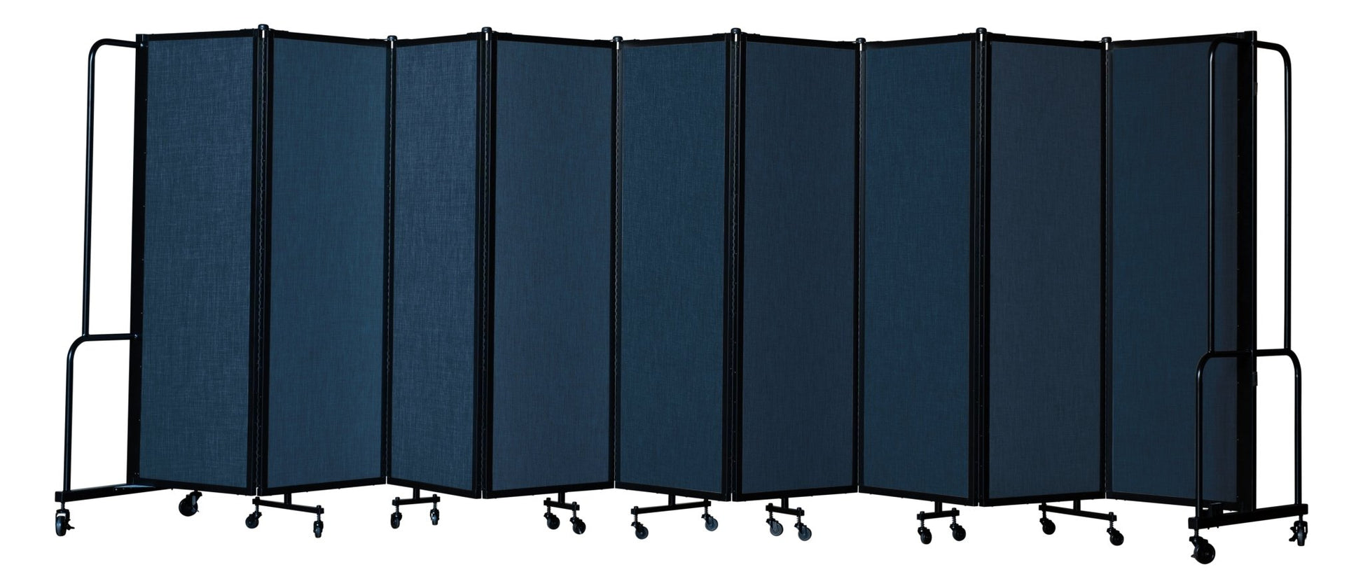 NPS ROBO Series Flexible Room Divider 9 Sections, PET Panels - 6'H x 17' 6"L - SchoolOutlet