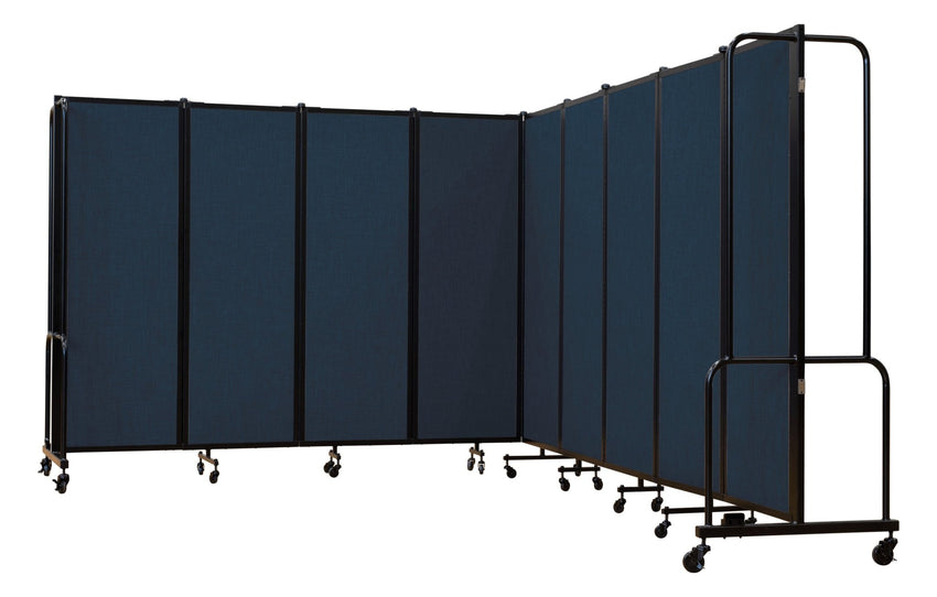 NPS ROBO Series Flexible Room Divider 9 Sections, PET Panels - 6'H x 17' 6"L - SchoolOutlet
