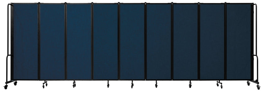 NPS ROBO Series Flexible Room Divider 9 Sections, PET Panels - 6'H x 17' 6"L - SchoolOutlet
