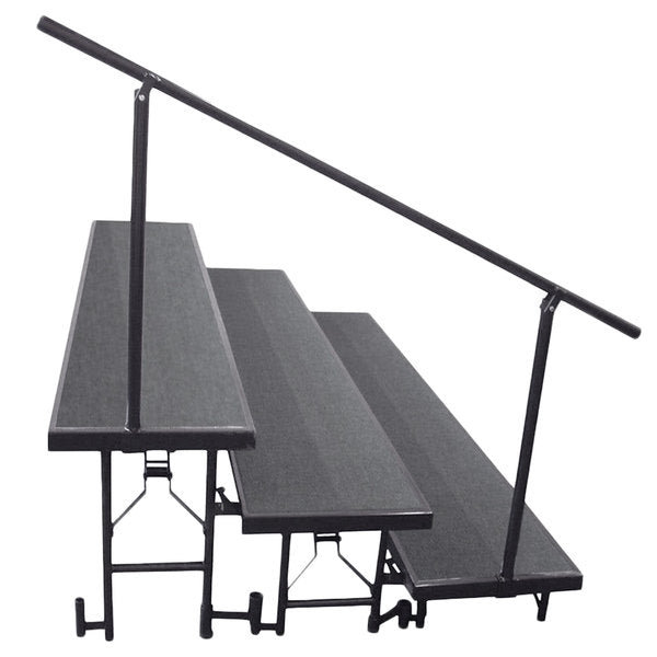NPS Side Guard Rails for 3-Level Standing Risers - 4' 9 3/4" X 2' 6 7/8" (National Public Seating NPS-SGR3L) - SchoolOutlet