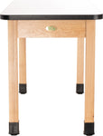 NPS Wood Science Lab Table, 30 x 60 x 30, Whiteboard Top, Book Compartments (National Public Seating NPS-SLT1-3060WB) - SchoolOutlet