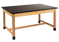 NPS Wood Science Lab Table, 42 x 60 x 30, Phenolic Top (National Public Seating NPS-SLT1-4260P)
