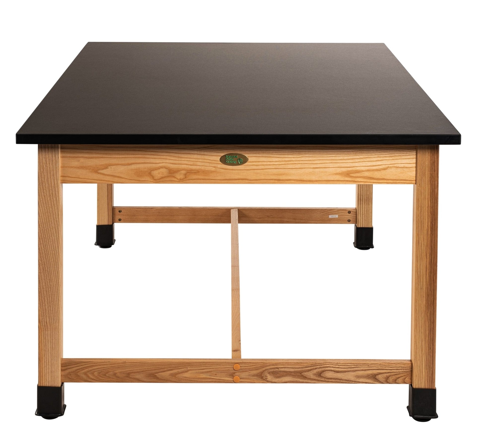 NPS Wood Science Lab Table, 42 x 60 x 30, Phenolic Top, Book Compartments (National Public Seating NPS-SLT1-4260PB) - SchoolOutlet