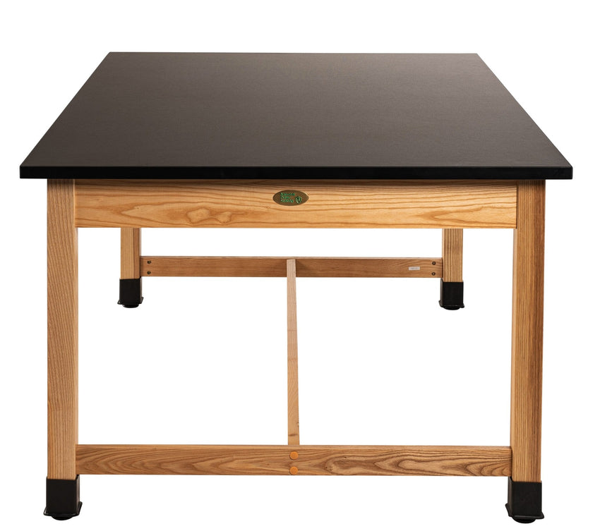 NPS Wood Science Lab Table, 42 x 60 x 30, Phenolic Top, Book Compartments (National Public Seating NPS-SLT1-4260PB) - SchoolOutlet