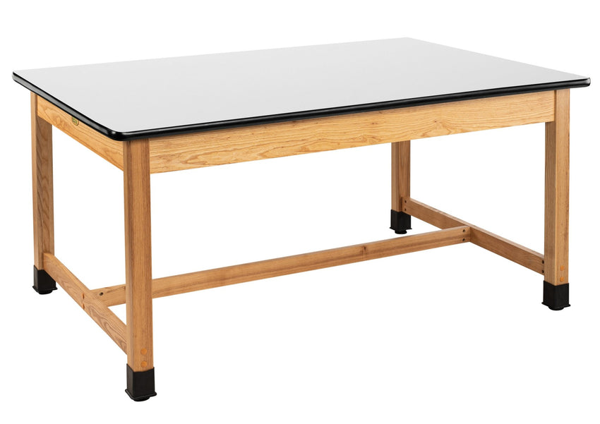 NPS Wood Science Lab Table, 42 x 60 x 30, Whiteboard Top (National Public Seating NPS-SLT1-4260W) - SchoolOutlet