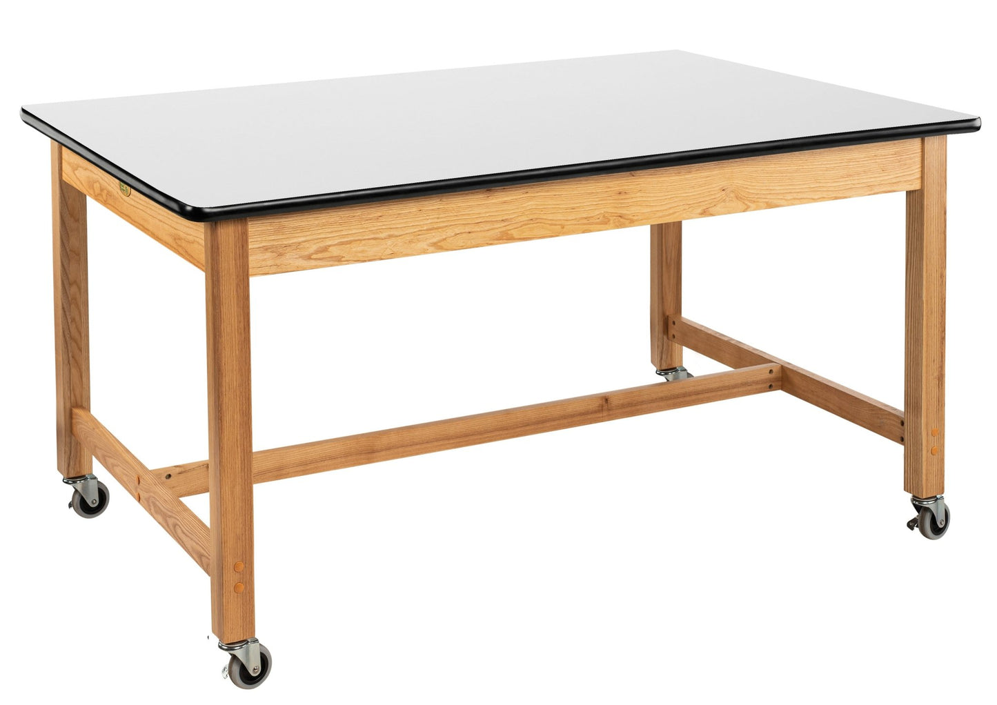 NPS Wood Science Lab Table, 42 x 60 x 30, Whiteboard Top (National Public Seating NPS-SLT1-4260W) - SchoolOutlet