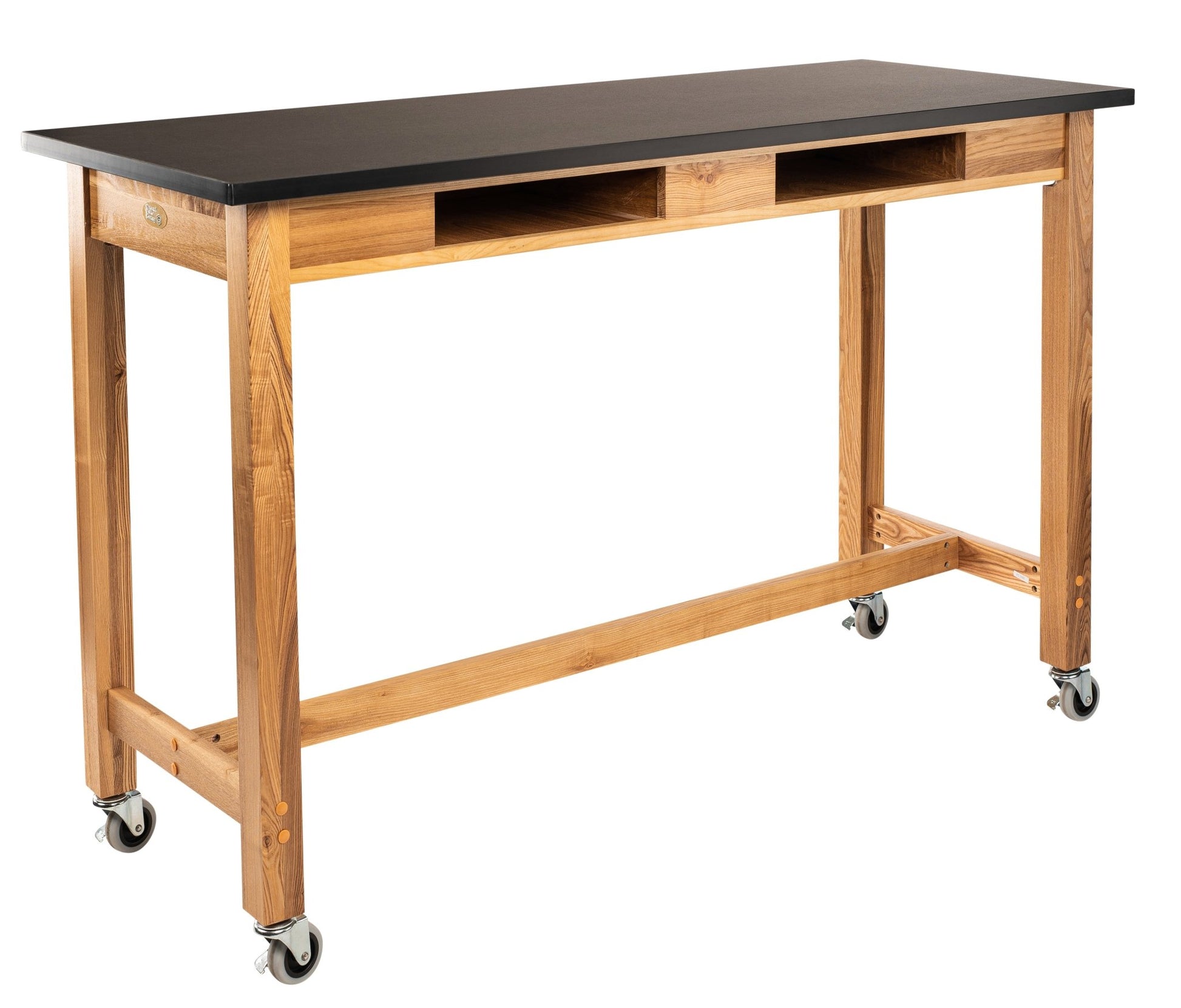 NPS Science Lab Table 36"H - Chem-Res Top - Dual Book Compartment - 30" x 72" (National Public Seating NPS-SLT2-3072CB) - SchoolOutlet