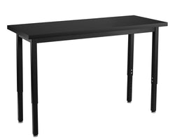 NPS Height Adjustable Science Lab Table, 18" X 42", Steel Legs (National Public Seating NPS-SLTX-1842)