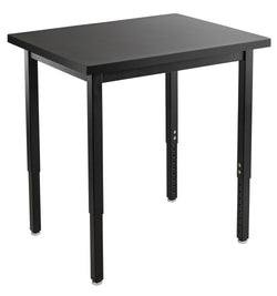 NPS Height Adjustable Science Lab Table, 24" X 30", Steel Legs (National Public Seating NPS-SLTX-2430)