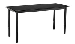 NPS Steel Height Adjustable Science Lab Table, 24 X 48, HPL Top (National Public Seating NPS-SLT3-2448H)