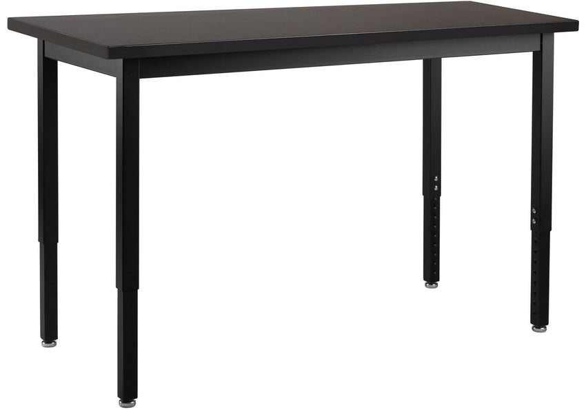 NPS Height Adjustable Science Lab Table, 24" X 72", Phenolic Top, Steel Legs (National Public Seating NPS-SLT3-2472P) - SchoolOutlet