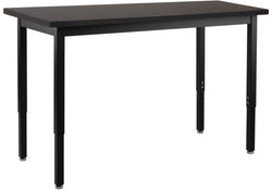 NPS Height Adjustable Science Lab Table, 24" X 96", Steel Legs (National Public Seating NPS-SLTX-2496)