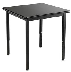 NPS Height Adjustable Science Lab Table, 30" X 30", Steel Legs (National Public Seating NPS-SLTX-3030)