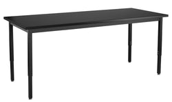 NPS Height Adjustable Science Lab Table, 30" X 72", Chemical Resistant Top, Steel Legs (National Public Seating NPS-SLT3-3072C)
