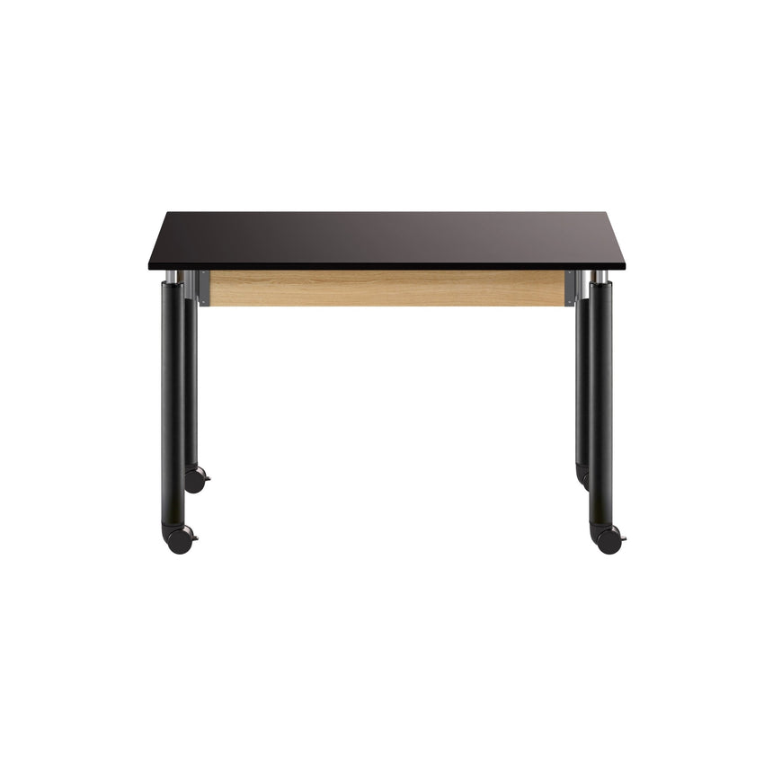 NPS Height Adjustable Science Lab Table, 24" X 48", Phenolic Top, Black Legs (National Public Seating NPS-SLT4-2448P) - SchoolOutlet