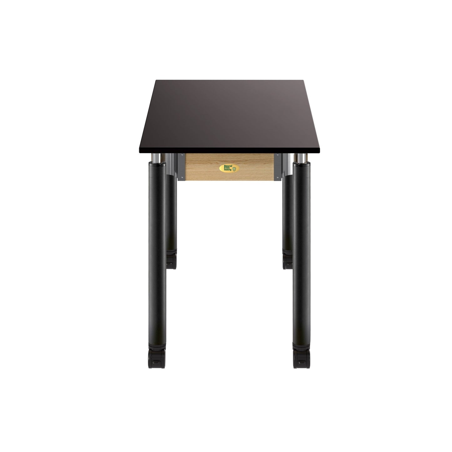 NPS Height Adjustable Science Lab Table, 24" X 48", Phenolic Top, Black Legs (National Public Seating NPS-SLT4-2448P) - SchoolOutlet