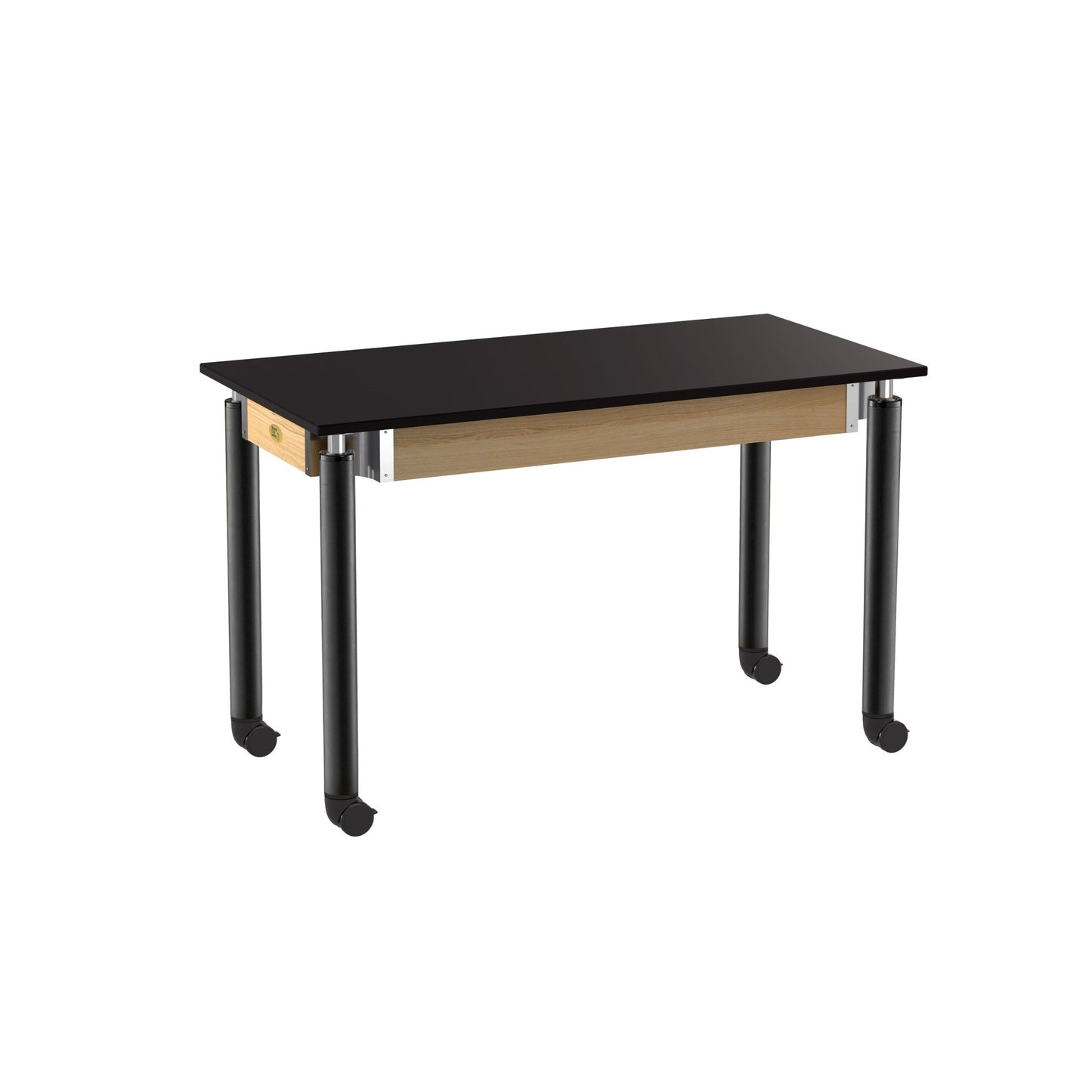 NPS Height Adjustable Science Lab Table, 24" X 48", Phenolic Top, Black Legs (National Public Seating NPS-SLT4-2448P) - SchoolOutlet