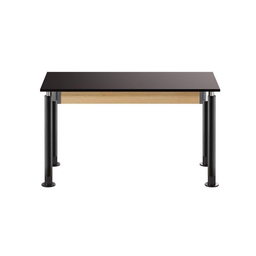 NPS Height Adjustable Science Lab Table, 24" X 54", Phenolic Top, Black Legs (National Public Seating NPS-SLT4-2454P) - SchoolOutlet