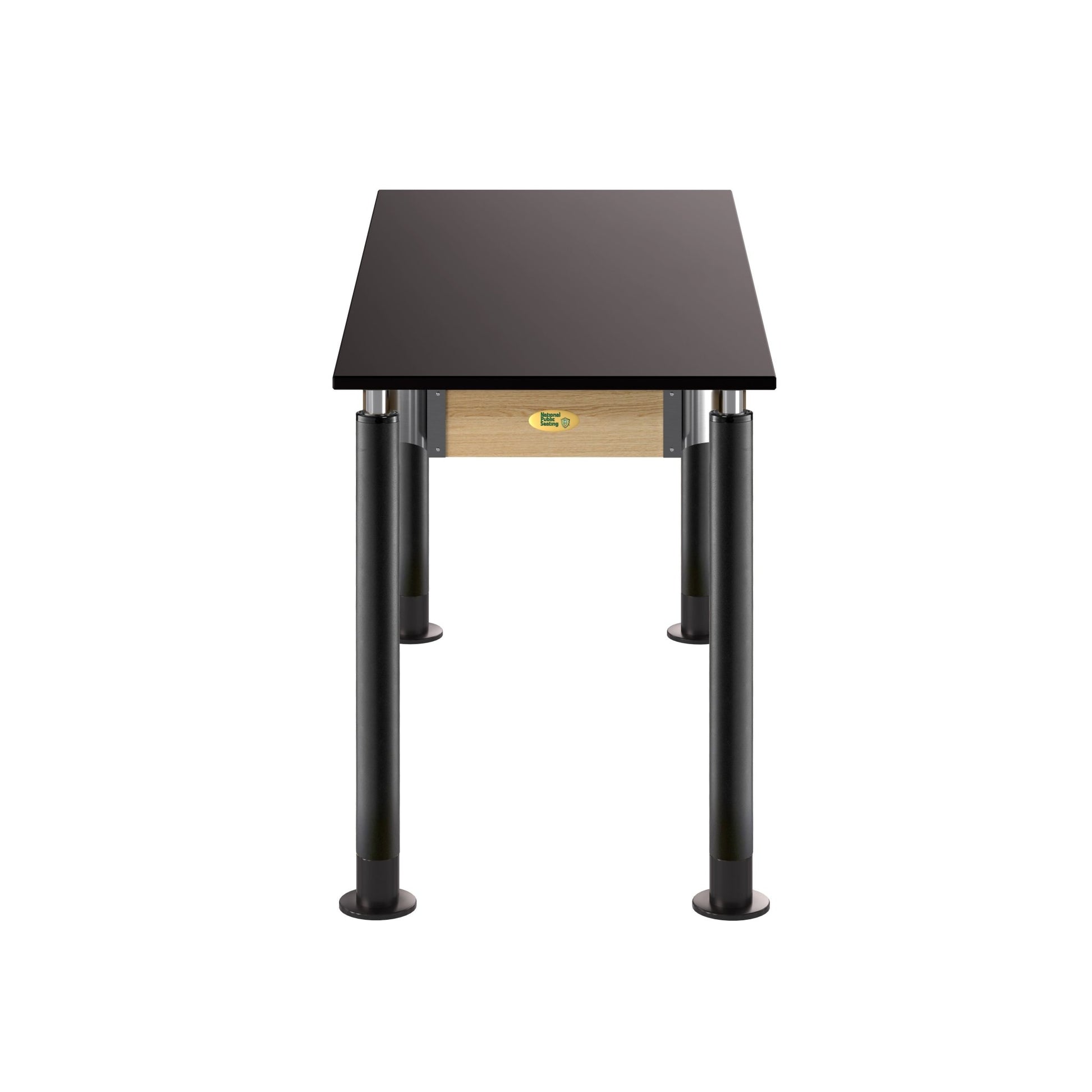 NPS Height Adjustable Science Lab Table, 24" X 54", Phenolic Top, Black Legs (National Public Seating NPS-SLT4-2454P) - SchoolOutlet