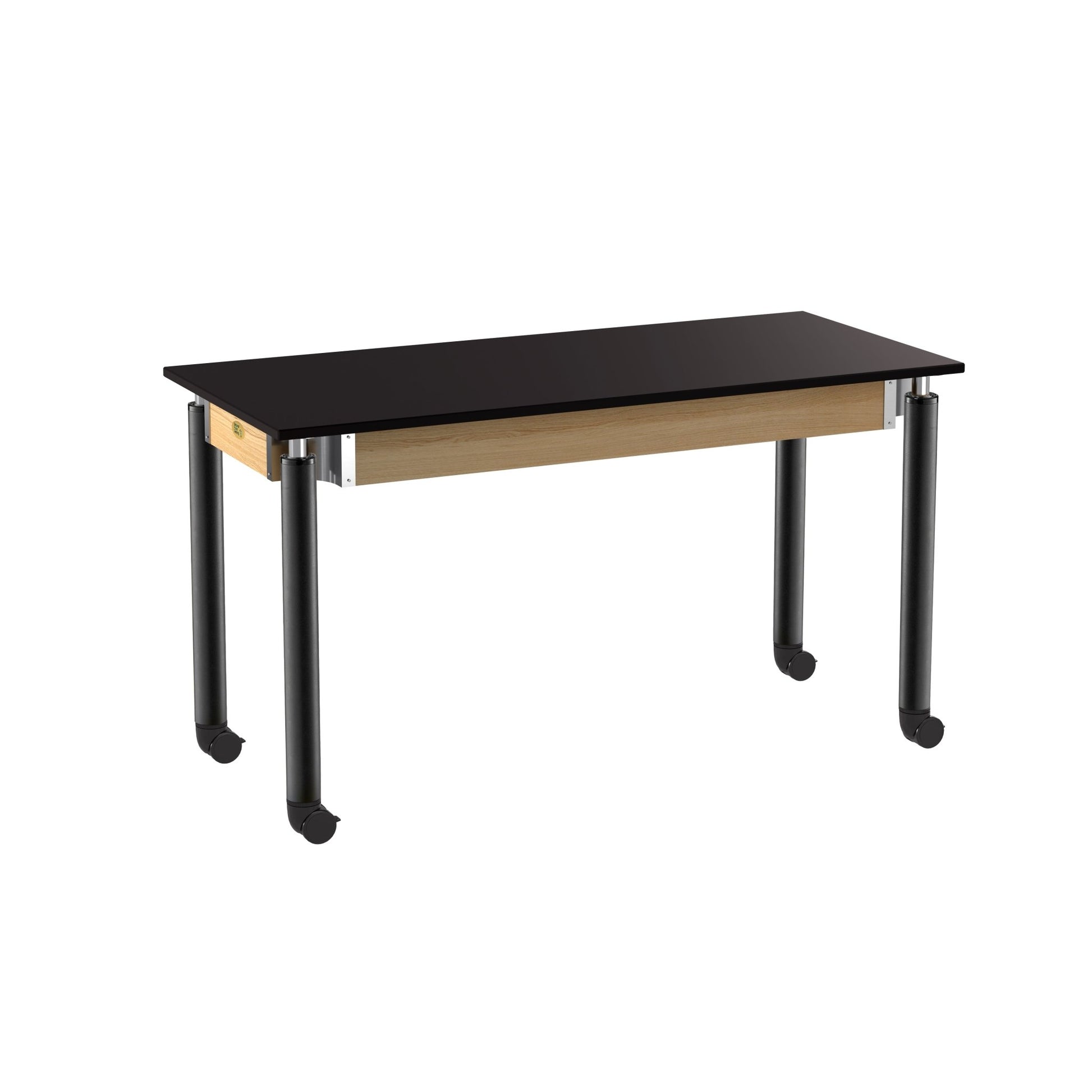 NPS Height Adjustable Science Lab Table, 24" X 54", Phenolic Top, Black Legs (National Public Seating NPS-SLT4-2454P) - SchoolOutlet
