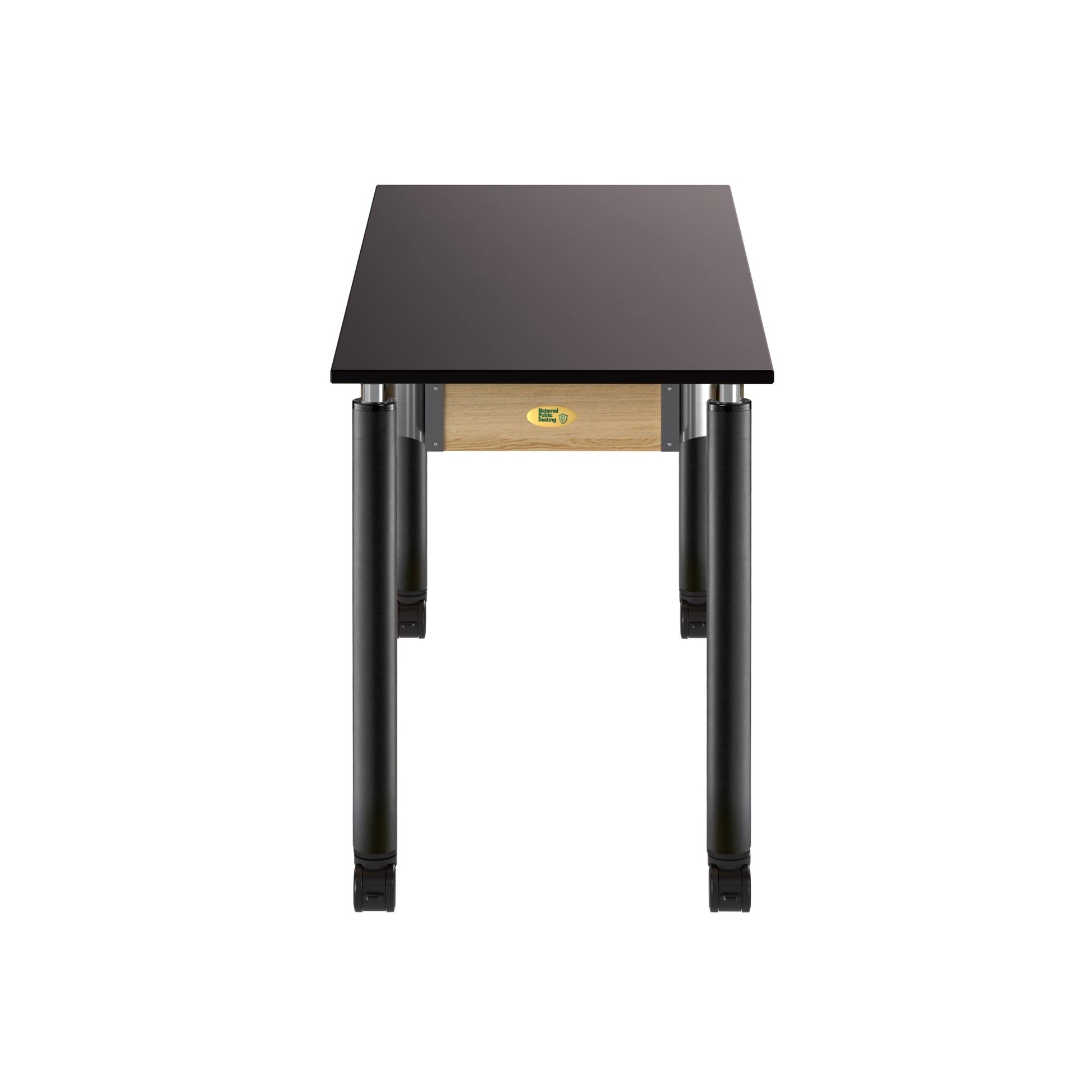 NPS Height Adjustable Science Lab Table, 24" X 54", Phenolic Top, Black Legs (National Public Seating NPS-SLT4-2454P) - SchoolOutlet