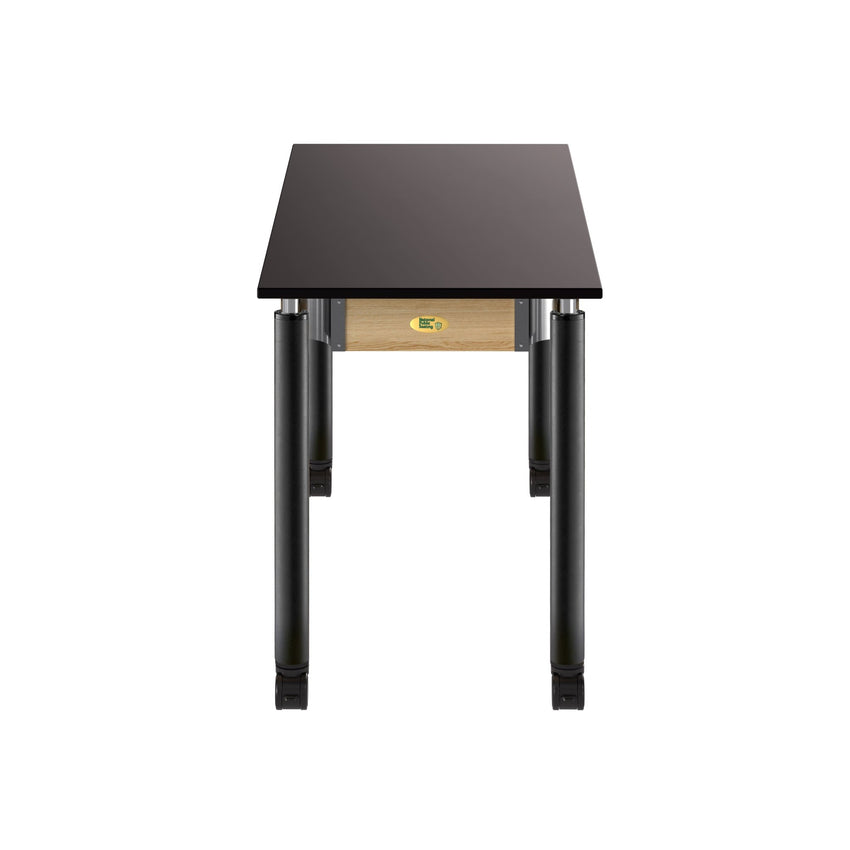 NPS Height Adjustable Science Lab Table, 24" X 54", Phenolic Top, Black Legs (National Public Seating NPS-SLT4-2454P) - SchoolOutlet