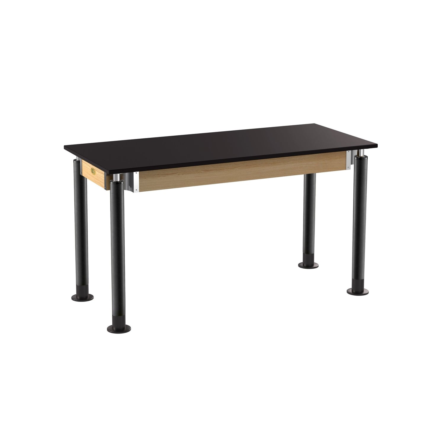 NPS Height Adjustable Science Lab Table, 24" X 54", Phenolic Top, Black Legs (National Public Seating NPS-SLT4-2454P) - SchoolOutlet