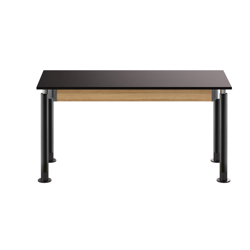 NPS Height Adjustable Science Lab Table, 24" X 60", Phenolic Top, Black Legs (National Public Seating NPS-SLT4-2460P) - SchoolOutlet
