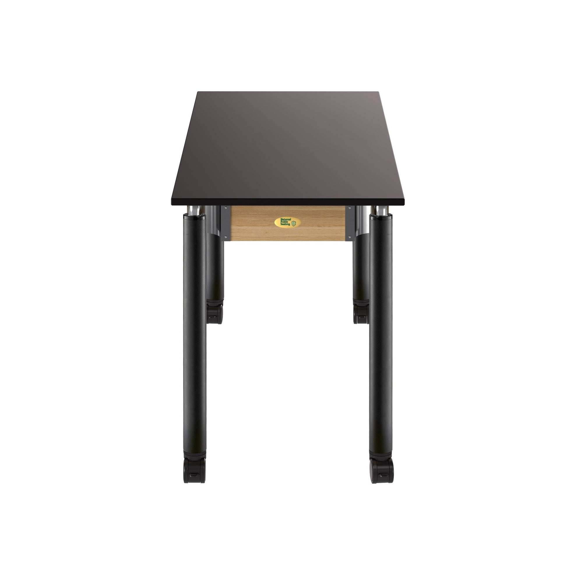NPS Height Adjustable Science Lab Table, 24" X 60", Phenolic Top, Black Legs (National Public Seating NPS-SLT4-2460P) - SchoolOutlet