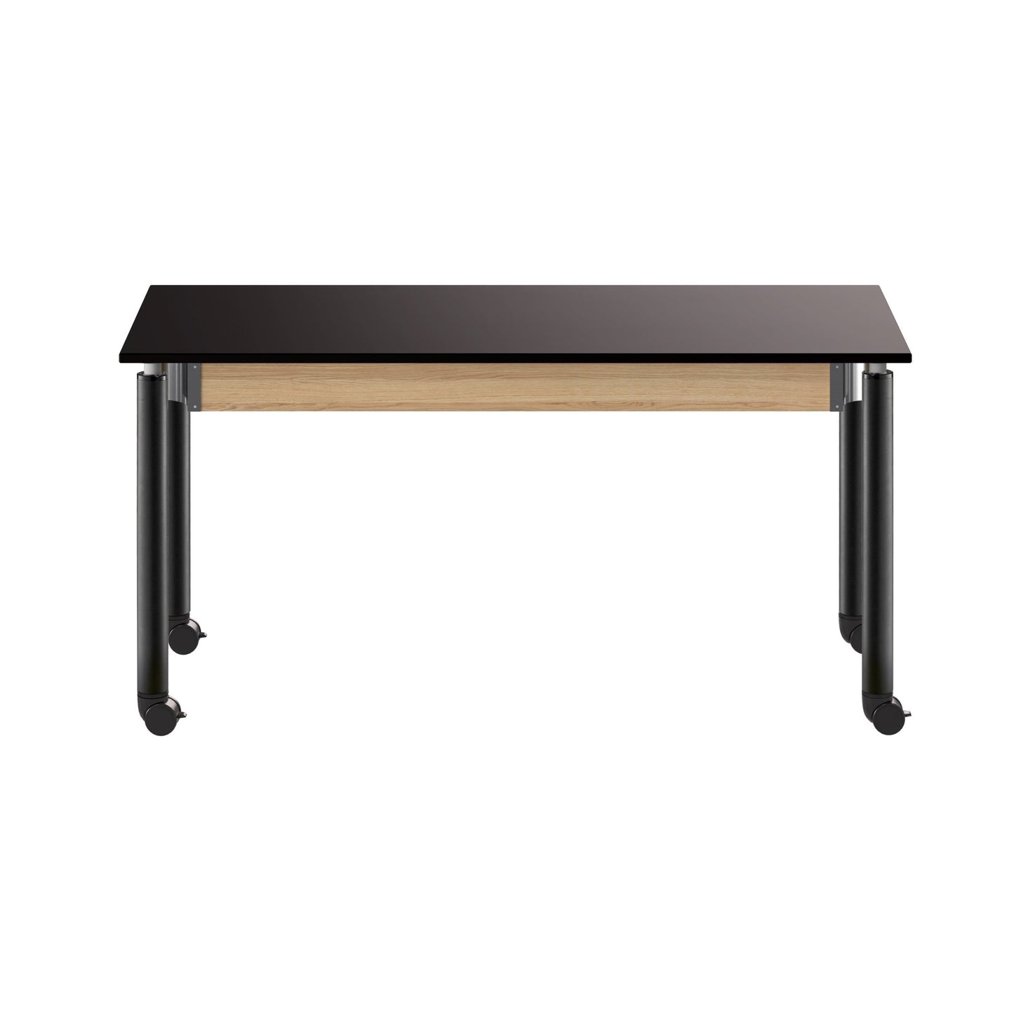 NPS Height Adjustable Science Lab Table, 24" X 60", Phenolic Top, Black Legs (National Public Seating NPS-SLT4-2460P) - SchoolOutlet
